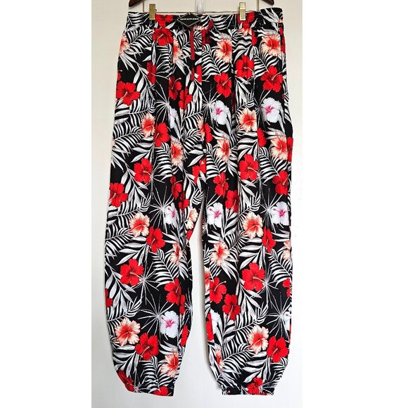 NWT! Whatlees Lightweight Colorful Hawaiian  Parachute Pants Sweatpants Joggers - Picture 1 of 11